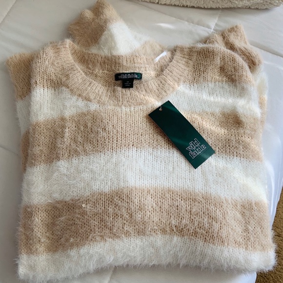 wild fable Sweaters - WILD FABLE fuzzy striped crewneck sweater